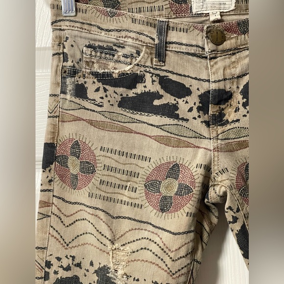 CURRENT ELLIOT The Ankle Skinny Vintage Tribal Destroy Jeans Womens 28 Low Rise - Picture 4 of 7